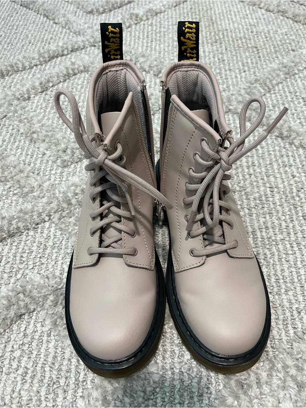 Dr. Martens Taupe Lace-Up Combat Boots